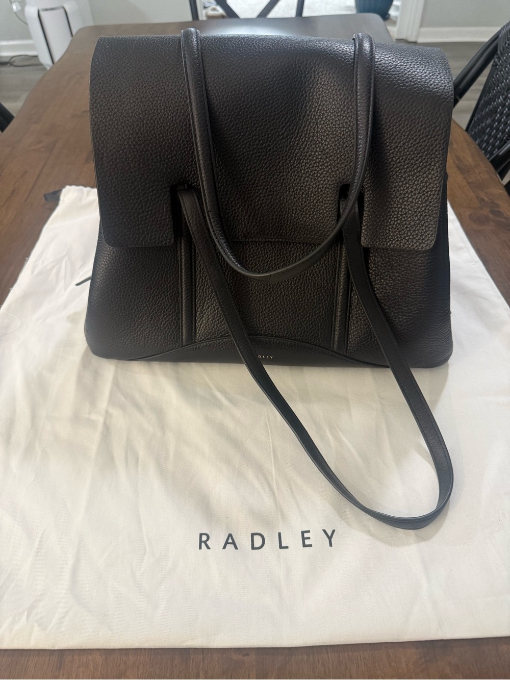 Radley London Chancery Blsck Large Leather Flapover Shoulder Bag